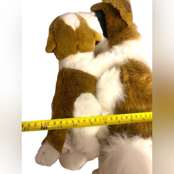 Vintage Large St Bernard dog Mom Dog and Puppy Stuffed Animal Toy Rare - Picture 7 of 7
